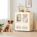 Inklapbare kledingkast, draagbare kast, kunststof klapcommode met kledingstang, kledingkast met dubbele deuren, opvouwbare multifunctionele kast met wielen (1 ophanging + 1 opbergruimte)