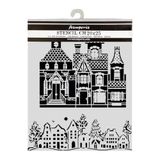 Stamperia Thick Stencil for Scrapbooks, Albums, Cards, Bullet Journals, and More, Flexible Material, Easy to Clean, Perfect for Crafts and Gifting (Christmas, House)