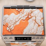 PETTI Artigiani Italiani - Fornuisafdekplaat voor moderne keuken, marmereffect, oranje, fornuisafdekplaat 40 x 70 cm, 100% Made in Italy
