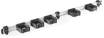 Toolflex Bezemhouder en Tuingereedschap Ophangsysteem - Geschikt voor Ø15-35 mm Gereedschappen - Aluminium rail - 94cm - Incl. 5 gereedschapshouders en montagemateriaal - Zwart
