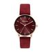 Tamaris dameshorloge met Lederband – Runde schlichte horloge voor dames 36 mm - Roségoud en Lederband Burgundy