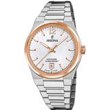 Festina F20066/2 Dames Polshorloge Staal Zilverkleurig Saffierglas 10 ATM