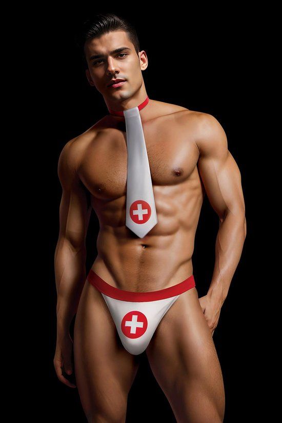 Envy Menswear Sexy Envy 2 Pcs Nurse Set, M/L - Wit