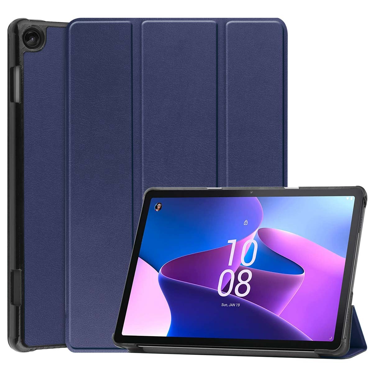 imoshion Trifold Bookcase Lenovo Tab M10 (3rd gen) tablethoes - Donkerblauw