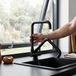 Aquanello robinet de cuisine rabattable pour fenêtre noir Forma BL-1011-FM