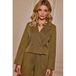 Ydence Cropped Blazer Met Krijtstreep - Groen