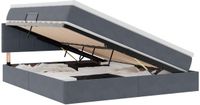 vidaXL - LED Storage Bed with Mattress - Dark Grey - 180 x 200 cm - Velvet