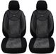 BREMER SITZBEZÜGE Autostoelhoezen compatibel met Ford Transit 6 bestuurders- en passagiersset vanaf 2006-2013 / autostoelbekledingen set autostoelhoezen 2-pack in zwart/grijs patroon