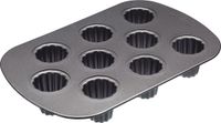 MasterClass Canele-vormpjes 9 gaten met PTFE, PFOA- en BPA-vrije antiaanbaklaag, robuust 1 mm dik koolstofstaal, 32,5 x 22 cm bakvorm