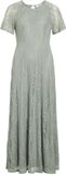 VILA Maxi jurk VIFEMMA korte mouwen Green Milieu XL