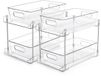 Unyqoos® Organisateur multifonctionnel double couche pour cuisine et salle de bain, set de 2 pièces avec tiroir coulissant
