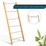 BUDDLEY Handdoekladder - Bamboe - Extra breed - Decoratie ladder