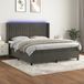 vidaXL Boxspringbed met matras en LED-verlichting, donkergrijs, 160x200 cm, fluweel