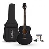 Gear4music Akoestische Studiegitaar & Accessoireset, Zwart