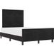 Lit Double Lit Adulte Lit À Ressorts Avec Tête De Lit Noir 120 X 190 Cm Velours