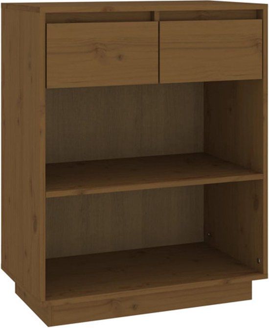 vidaXL Wandkast 60x34x75 cm massief grenenhout honingbruin