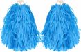 Funny Fashion Cheerballs Pompoms - 6x - Blauw - Met Franjes en Ring Handgreep - 28 cm