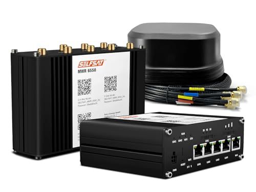SELFSAT MWR 6550 5G Cat 20 WiFi 6 WLAN router tot 3,4 Gbps incl. SATCO 5G antenne zwart