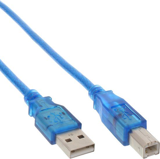 InLine USB naar USB-B kabel - 3 meter - Blauw