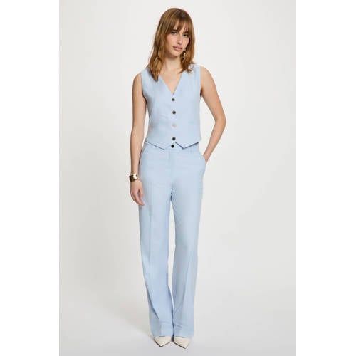 Morgan straight high waist pantalon lichtblauw