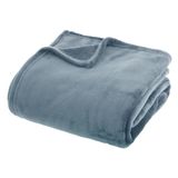Atmosphera Fleece Deken/Fleeceplaid - IJsblauw - 180 x 230 cm - Polyester