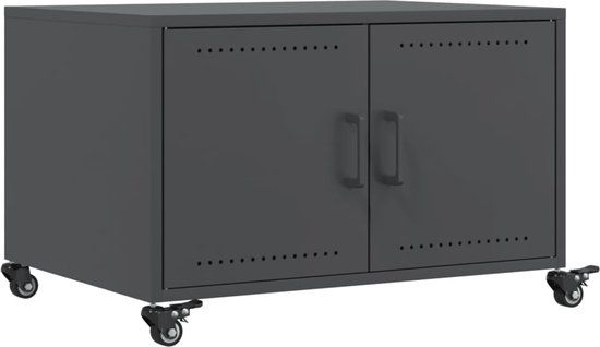 vidaXL Salontafel 68x50x43,5 cm staal antracietkleurig