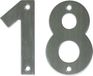 AMIG Huisnummer 18 - massief Inox RVS - 10cm - incl. bijpassende schroeven - zilver