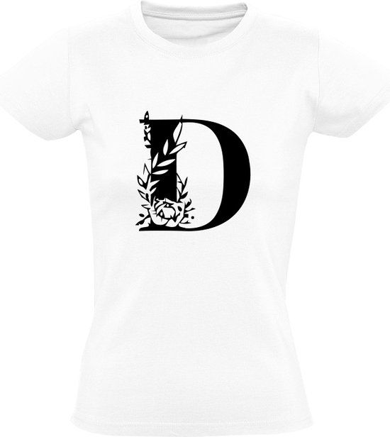Sol's Letter D Women's T-shirt | Capital Letter D | Alphabet | White | 4XL