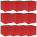 Merkloos Set van 10 Rood Vliesstof Opbergdozen 32 x 32 x 32 cm