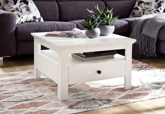 Trendteam Universal Salontafel - Wit - 70x70cm - Met Lade