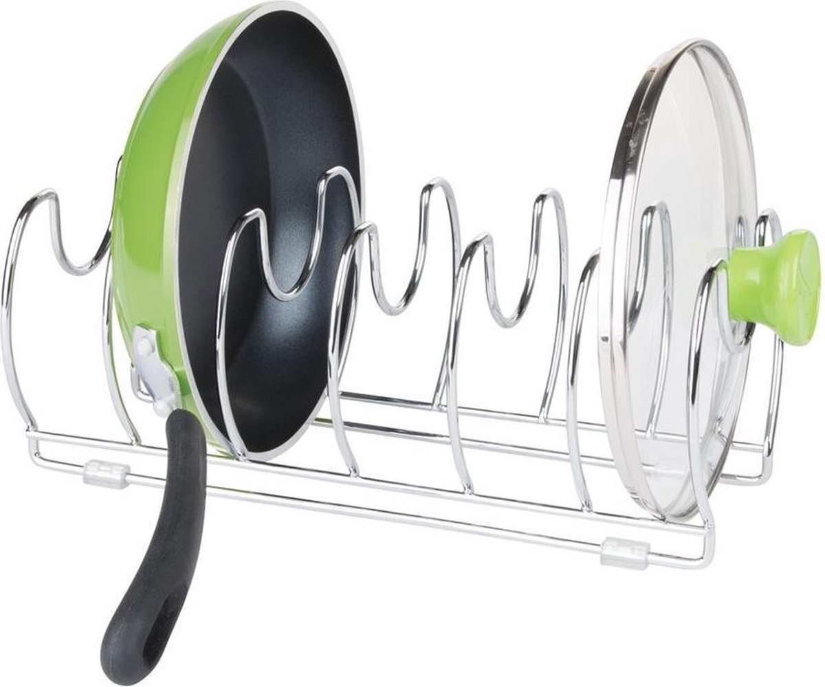 IDesign InterDesign 48680 Classico Keuken Kabinet Opslag Organizer Voor Skillets, Pannen, 30cm, Chrome