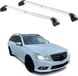 Omac Barres De Toit Transversales Certifiées Tüv Pour Mercedes Classe E S212 Break 2010-2016 – Verrouillables (4 Antivols) – Charge Max 100 Kg – Sangle Inox + Protection Caoutchouc Argent