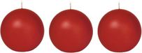 Trend Candles Bolkaars glad - 3x - rood - 7 cm - 16 branduren