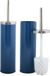 MSV Toiletborstel in houder/wc-borstel - 2x - metaal - marine blauw - 38 cm