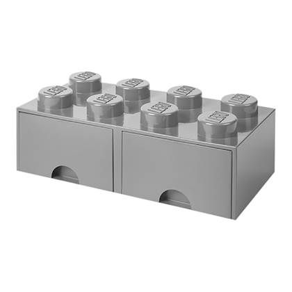 LEGO Iconic Opberglade Brick 8 - Grijs