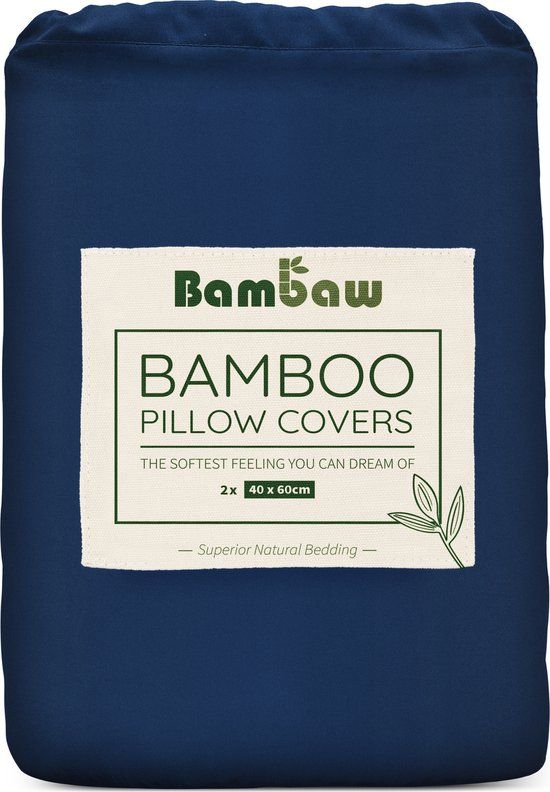 Bamboe Kussenslopen - 2 stuks - 40x60cm - Blauw Marine