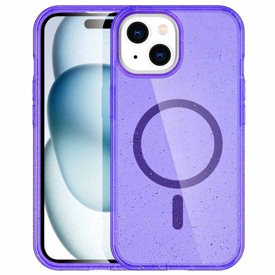 imoshion Sparkle Backcover met MagSafe voor de Apple iPhone 15 - Glitter Paars