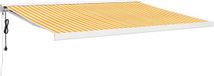 vidaXL Auvent rétractable 4x3 m tissu et aluminium jaune et blanc