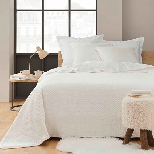 Douceur d'Intérieur Gewatteerde sprei (220 x 240 cm) + 2 kussenslopen (60 x 60 cm) - natuurlijk myleen, fluweel met sherpa