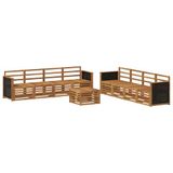 vidaXL Buiten bank set 9 st Naturel