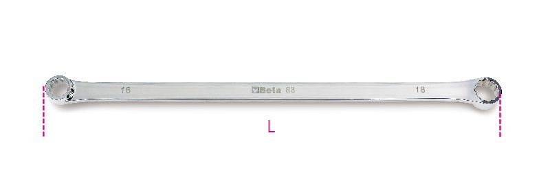 Beta Dubbele platte ringsleutels, extra-lange uitvoering 88 8X10