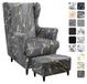 Solidchoice - Housse de fauteuil convertible extensible 3 pièces avec pouf