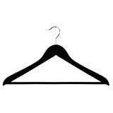 Garcia de Pou 12 stuks houten kleerhangers standaard in doos, hout, zwart, 44,5 x 1,2 x 23 cm