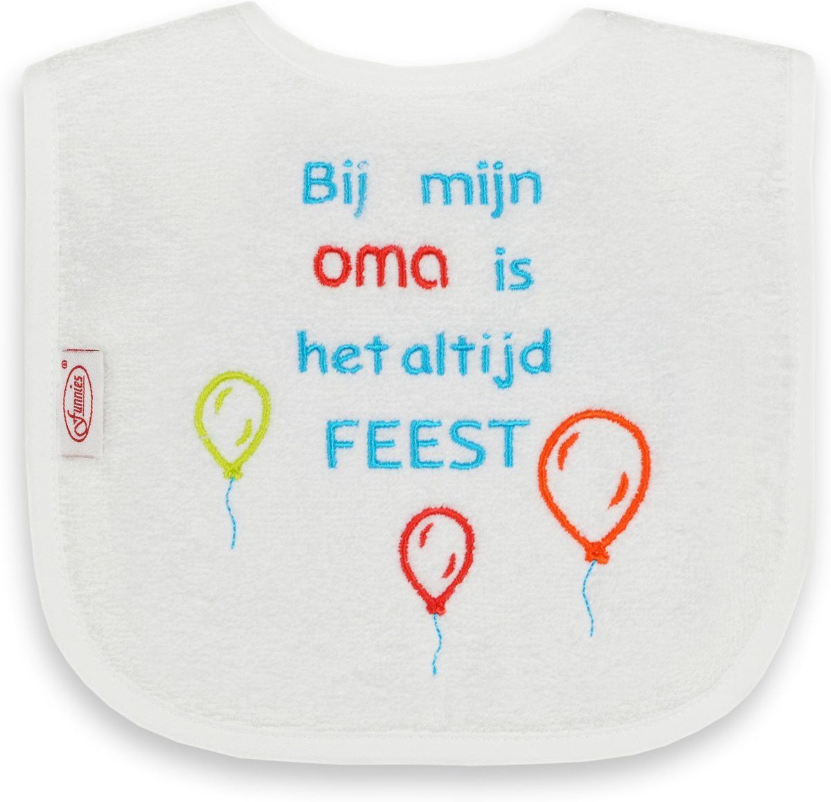 babydingetjes Funnies slabbetje: Bij mijn oma is het altijd feest