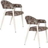 Dutchbone Miyo eetkamerstoel met armleuningen - beige