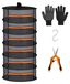 Omgoods - Séchoir à herbes pliable 6 couches avec fermetures éclair - Idéal pour le jardin et l'extérieur