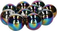 Kaemingk B.V. 20x pièces boules de Noël nacre noir en verre 6 cm - brillant - Décoration de Noël
