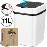 Boncy® Premium Prullenbak met Sensor - 11 Liter - Zwart/Wit