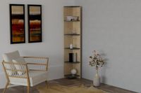 Hanah Home Scandinavian Bookshelf, saffier & antraciet, 160 cm x 25 cm x 25 cm