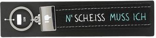 Depesche Sleutelhanger Vilt Zwart Met Grappige Tekst En Metalen Uiteinde